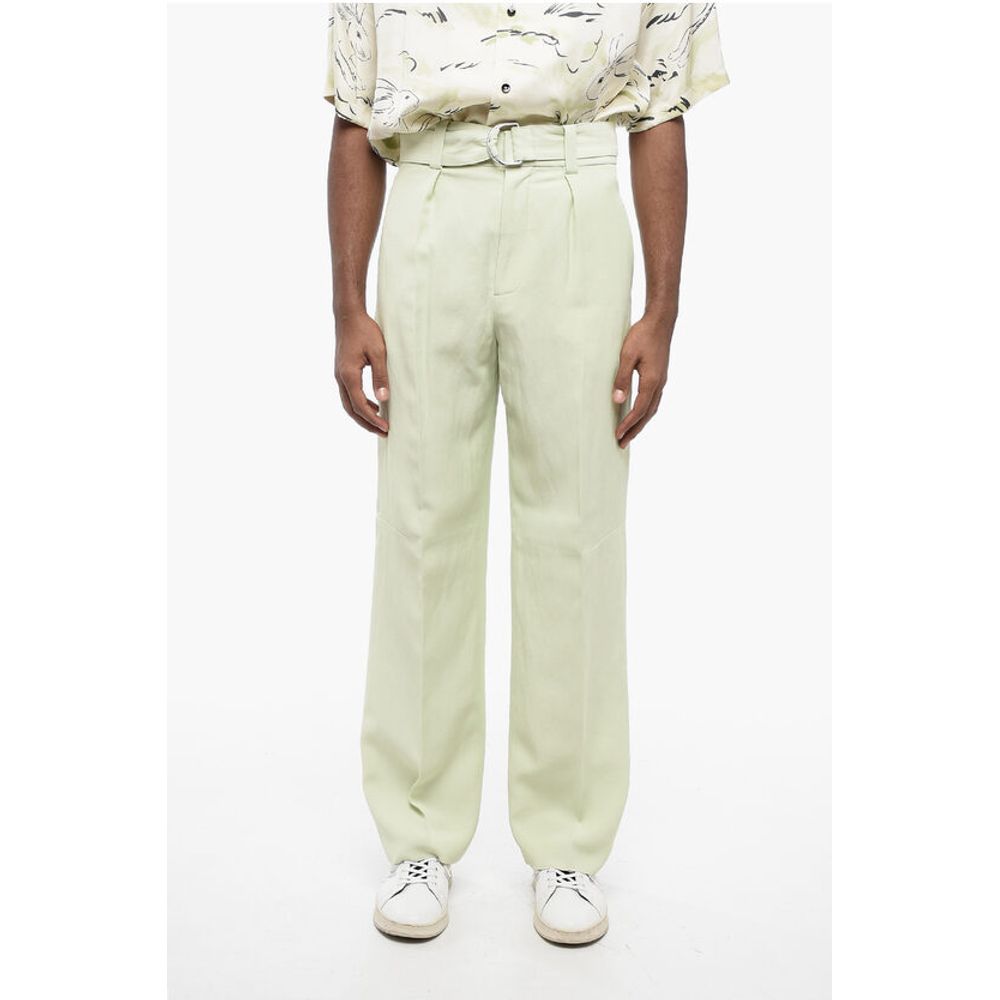 Single-pleated FLUID Flax Blend Pants