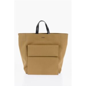 Canvas Shopper Bag with External Pocket