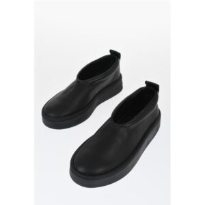 Leather Slip-on Sneakers with Rubber Sole