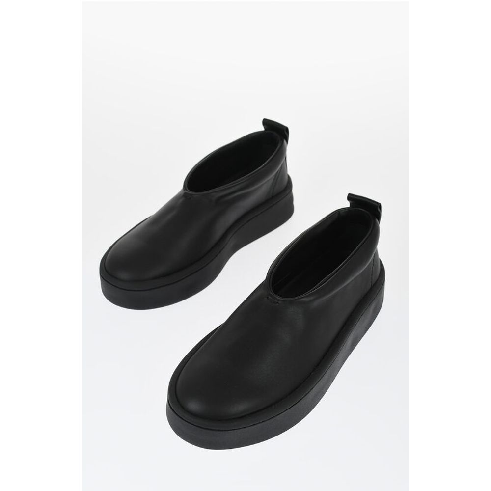 Leather Slip-on Sneakers with Rubber Sole