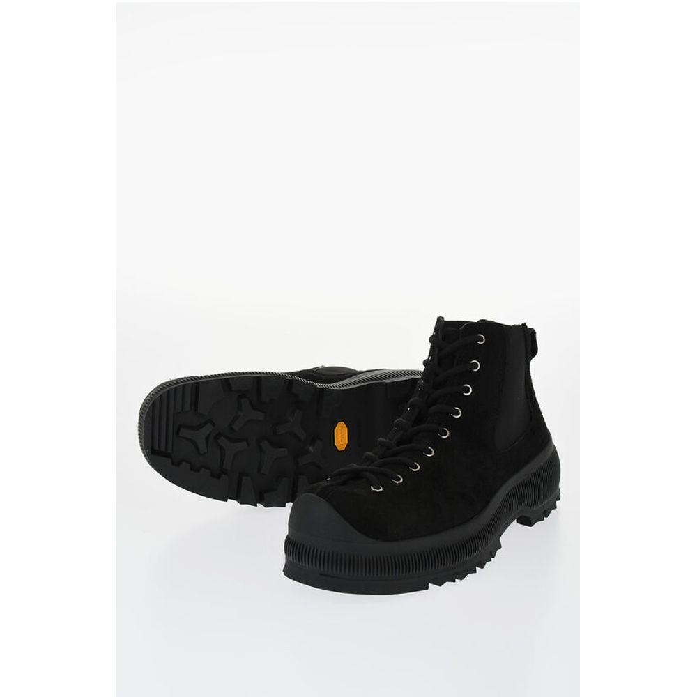 Suede Lace-up Chelsea Booties with Vibram Sole