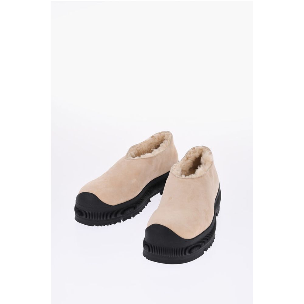 Suede Slip-on Sneakers with Shearling Lining