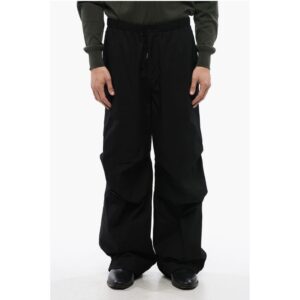 Baggy Fit Cotton Pants with Drawstringed Ankles