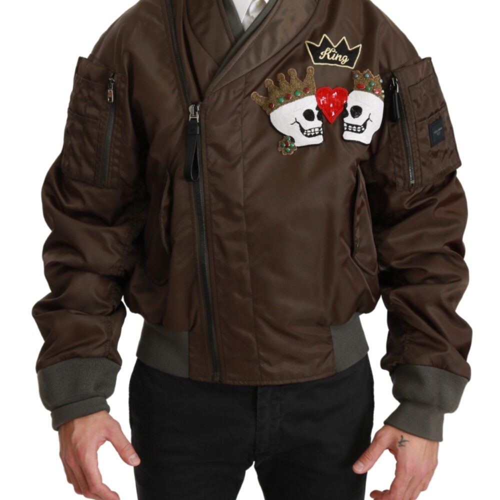 Sequined Double-Breasted Bomber Jacket