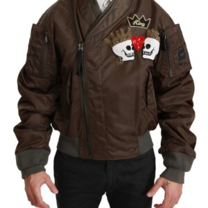 Sequined Double-Breasted Bomber Jacket