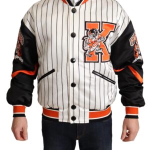 Regal Lion Bomber Jacket in White