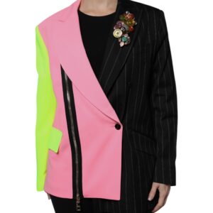 Multicolor Patchwork Embellished Coat Jacket