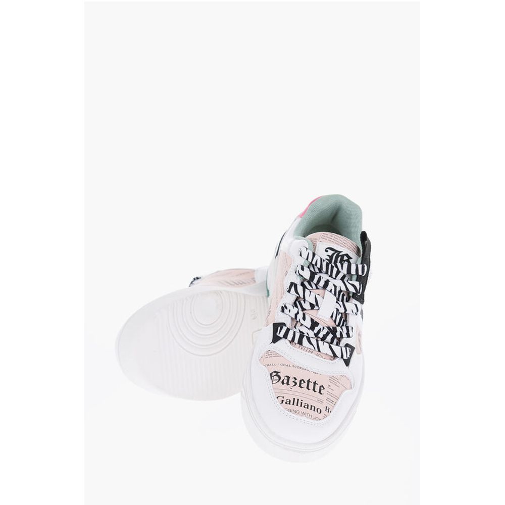 Printed Faux Leather Low Top Sneakers