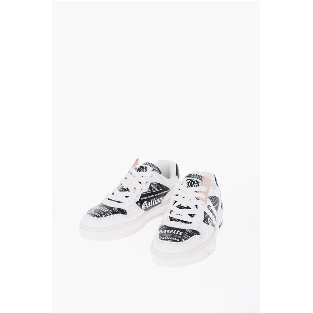 Printed Faux Leather Low Top Sneakers