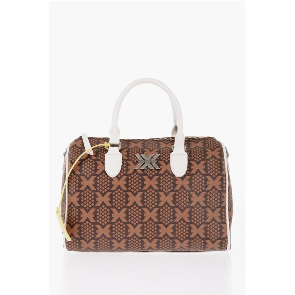 Printed Faux Leather NARYN Bowler Bag with Metal Logo