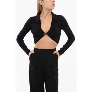 STALAG Cropped Cardigan with Metal Application