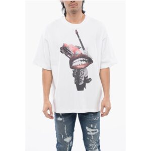 Rhinestoned Printed Oversize Fit T-shirt