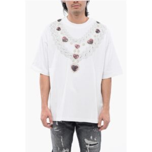 Oversize Fit T-shirt With Necklace Print