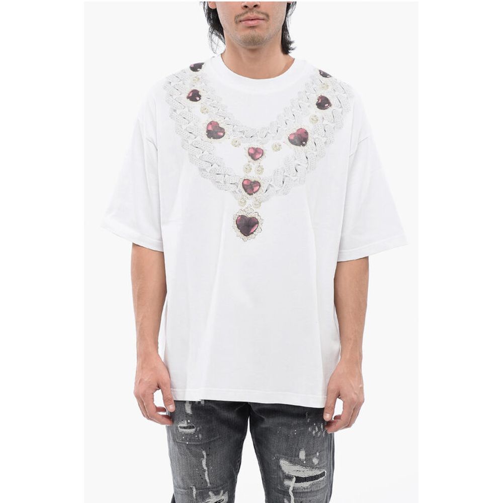 Oversize Fit T-shirt With Necklace Print