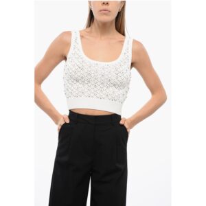 Openwork BUIO Top with Crystal Application