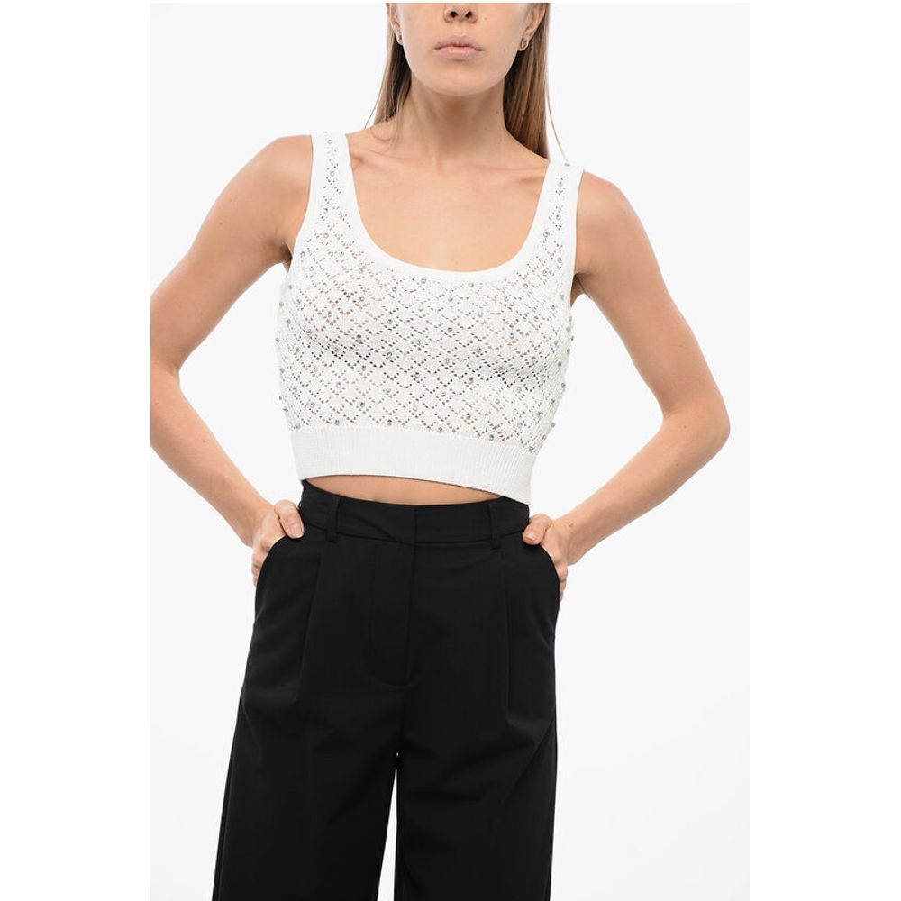 Openwork BUIO Top with Crystal Application