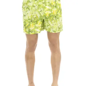 Green Polyester Men Swim Short