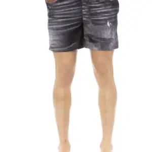 Black Polyester Men's Swimwear Short