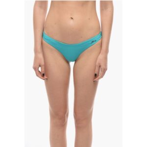 Solid Color Bikini Bottom With Silver Logo