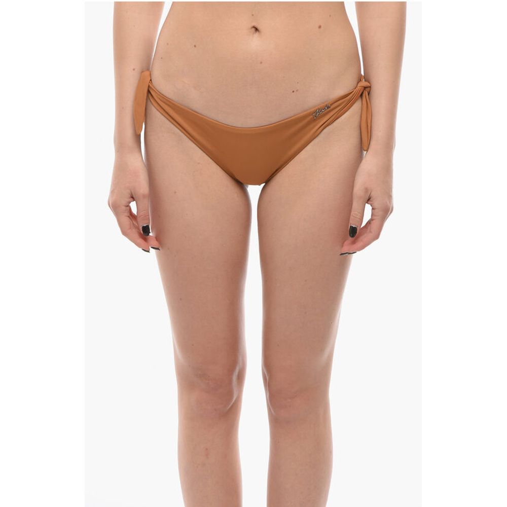 Solid Color Bikini Bottom with Knotted Laces