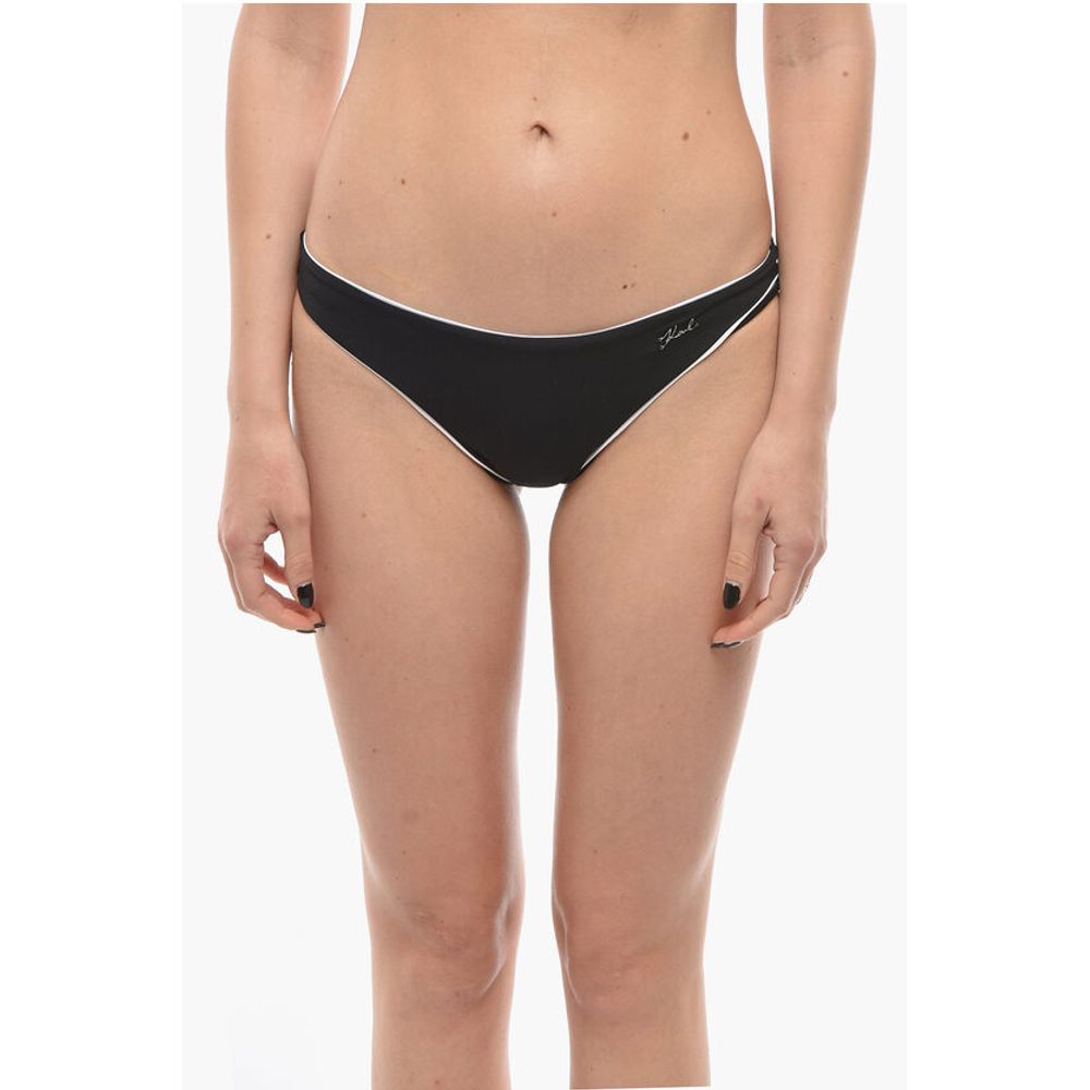 Solid Color Bikini Bottom with Contrasting Edge