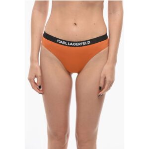 Solid Color SPORT Bikini Bottom with Elastic Band Logoed at