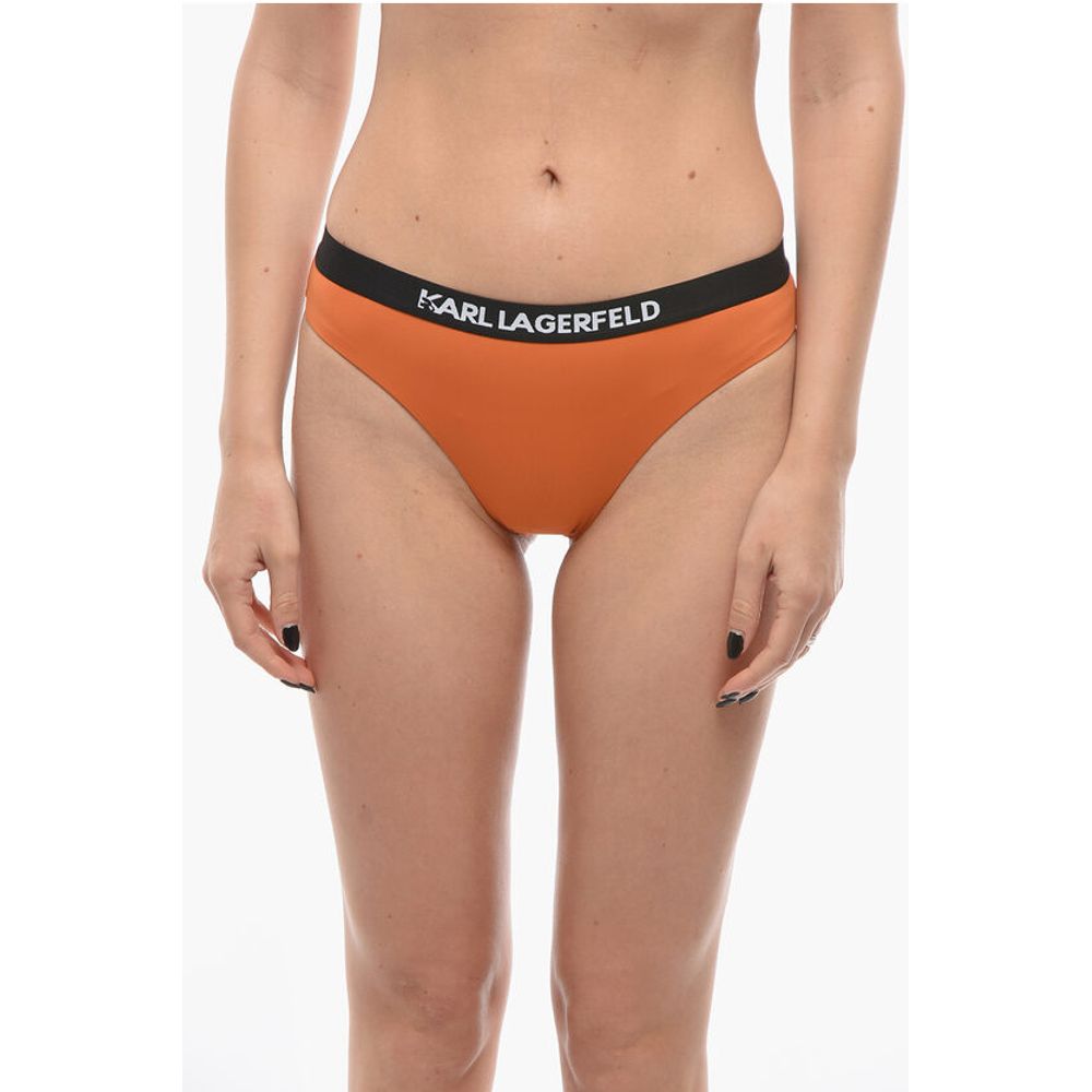 Solid Color SPORT Bikini Bottom with Elastic Band Logoed at