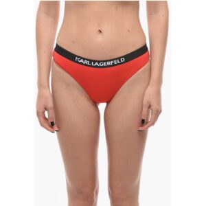 Solid Color SPORT Bikini Bottom with Elastic Band Logoed at