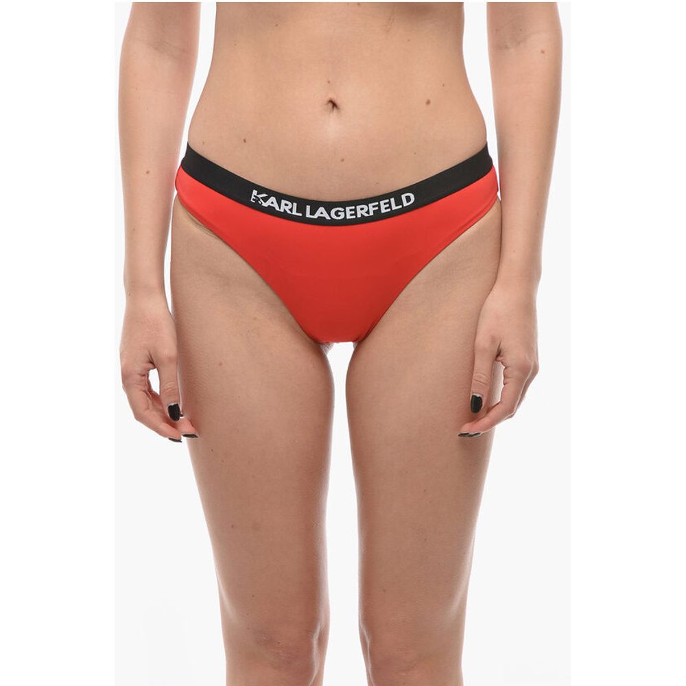 Solid Color SPORT Bikini Bottom with Elastic Band Logoed at