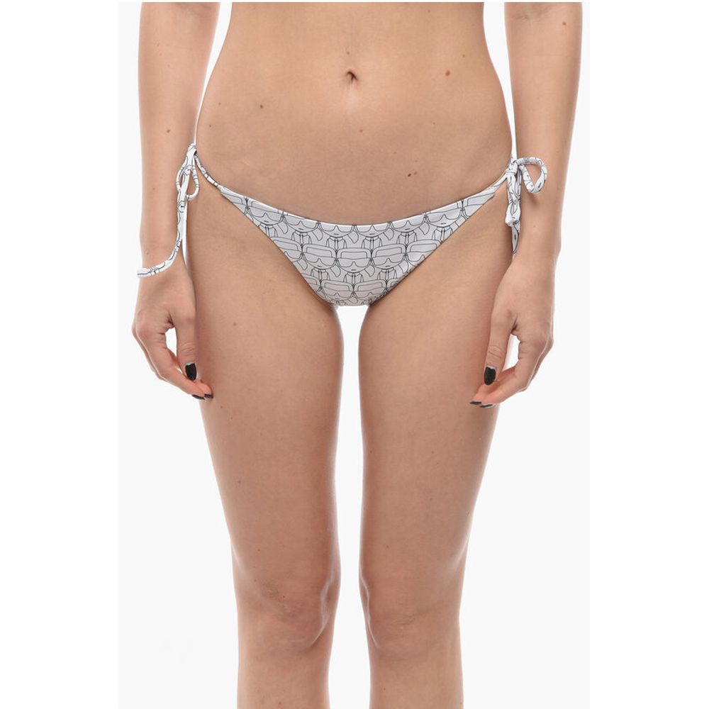 Tie-Side Bottom Bikini with Iconic Print