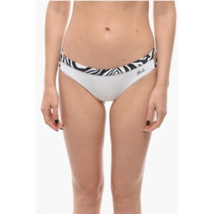 Bikini Bottom with Animal Patterned Edges and Cut-Out Detail