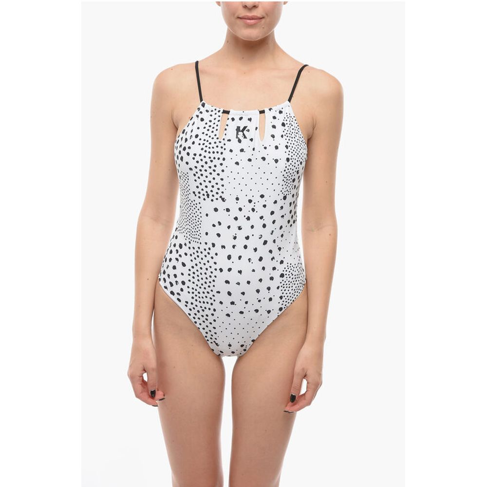 Open Back One-Piece Swimsuit with Contrasting Details