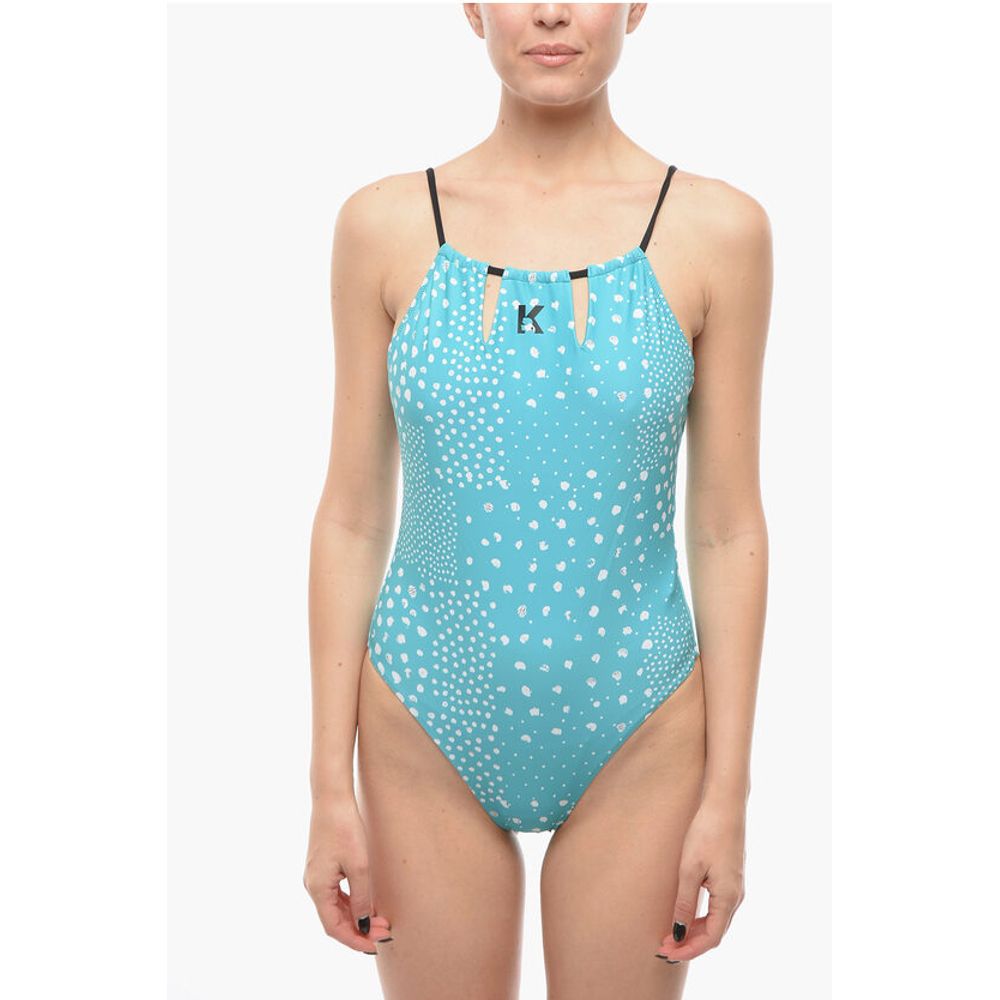 Open Back One-Piece Swimsuit with Contrasting Details