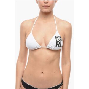 Logo Printed Triangle Bikini Top