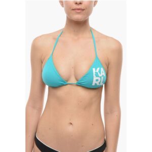 Logo Printed Triangle Bikini Top