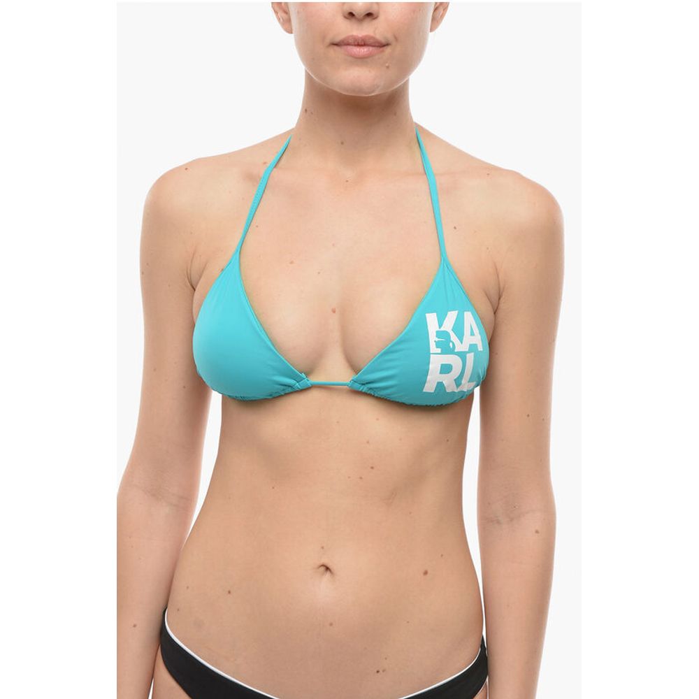 Logo Printed Triangle Bikini Top