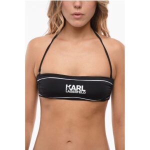 Bandeau Bikini Top with Printed Contrasting Details
