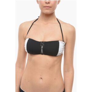 Two-Tone Bikini Top with Zip Closure