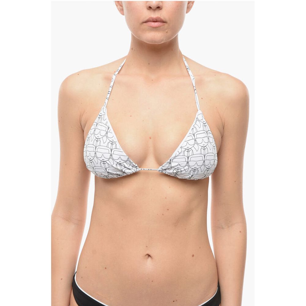 Triangle Bikini Top with All-Over Iconic Print
