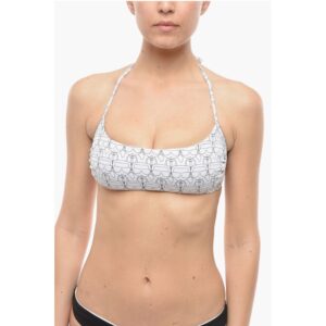 All-Over Iconic Printed Bikini Top