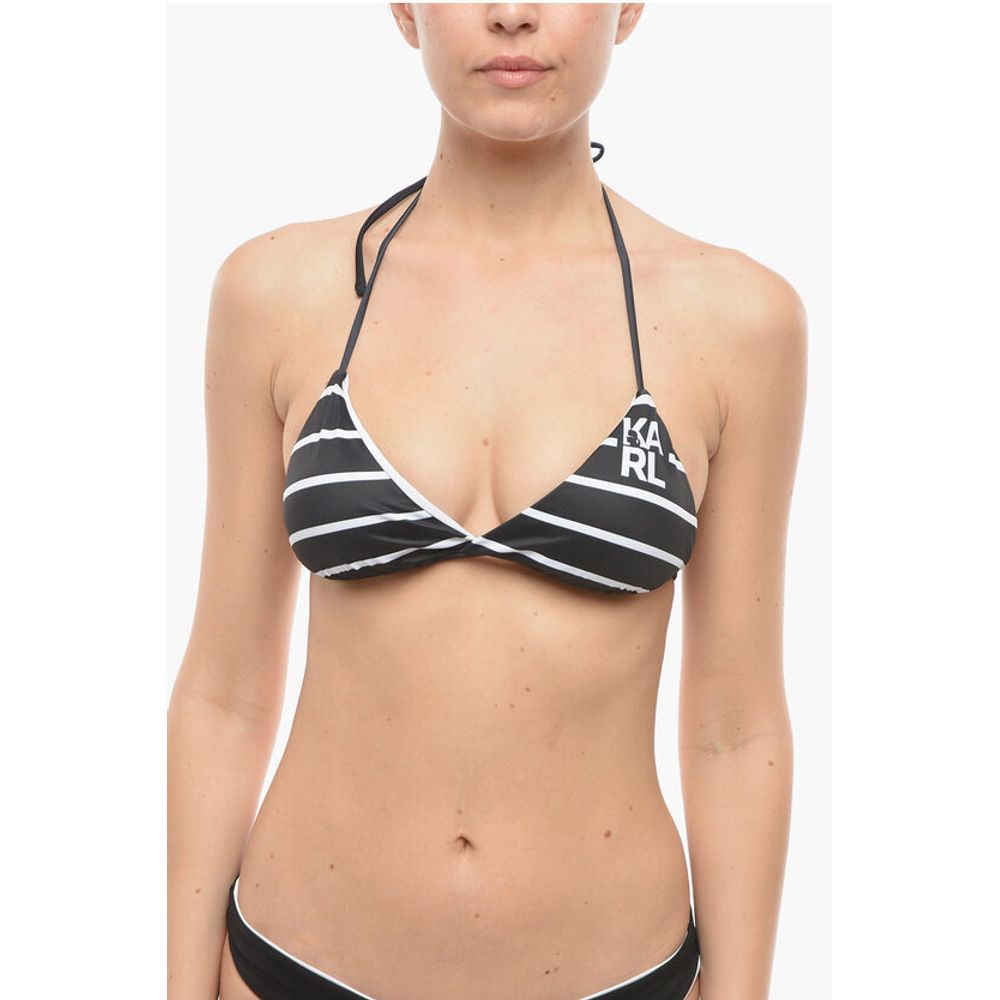 Awning Striped Two-Tone Triangle Bikini Top