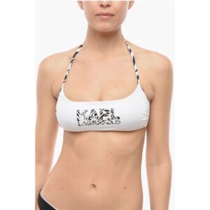Animal Printed Logo Halter Bikini Top