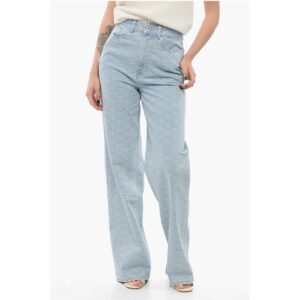 Rainbow Patterned SEIGAIHA AYAME Straight Fit Denims 23cm