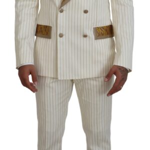 Elegant Off White Double Breasted Suit