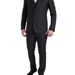 Elegant Black Martini Slim Fit 3-Piece Suit