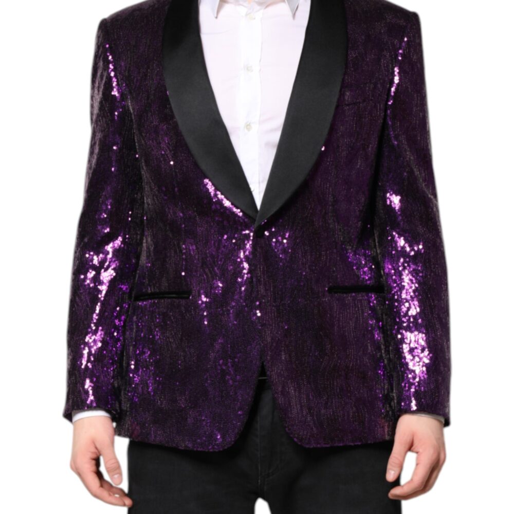 Purple SICILIA Sequin Embellish Coat Jacket
