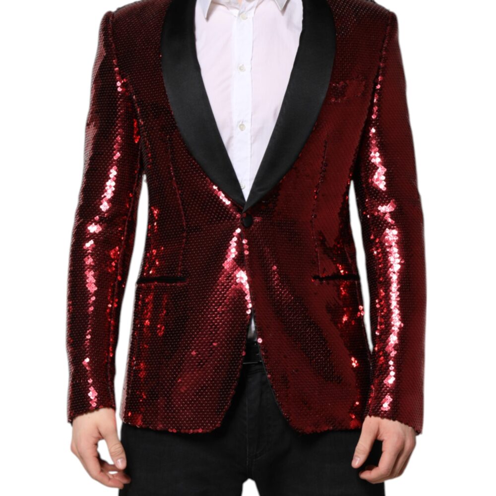 Red SICILIA Sequin Embellish Blazer Jacket