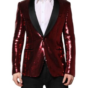 Red SICILIA Sequin Embellish Blazer Jacket