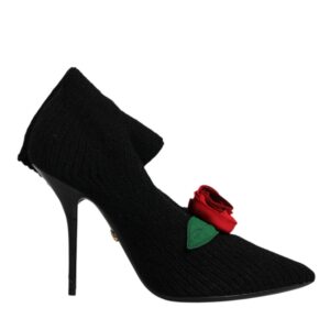 Black Stiletto Heels Mid Calf Boots Shoes