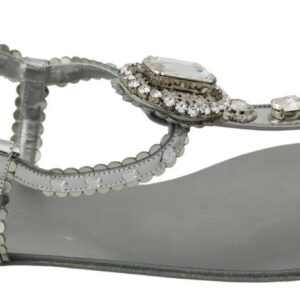 Elegant Silver Flats with Crystal Embellishments